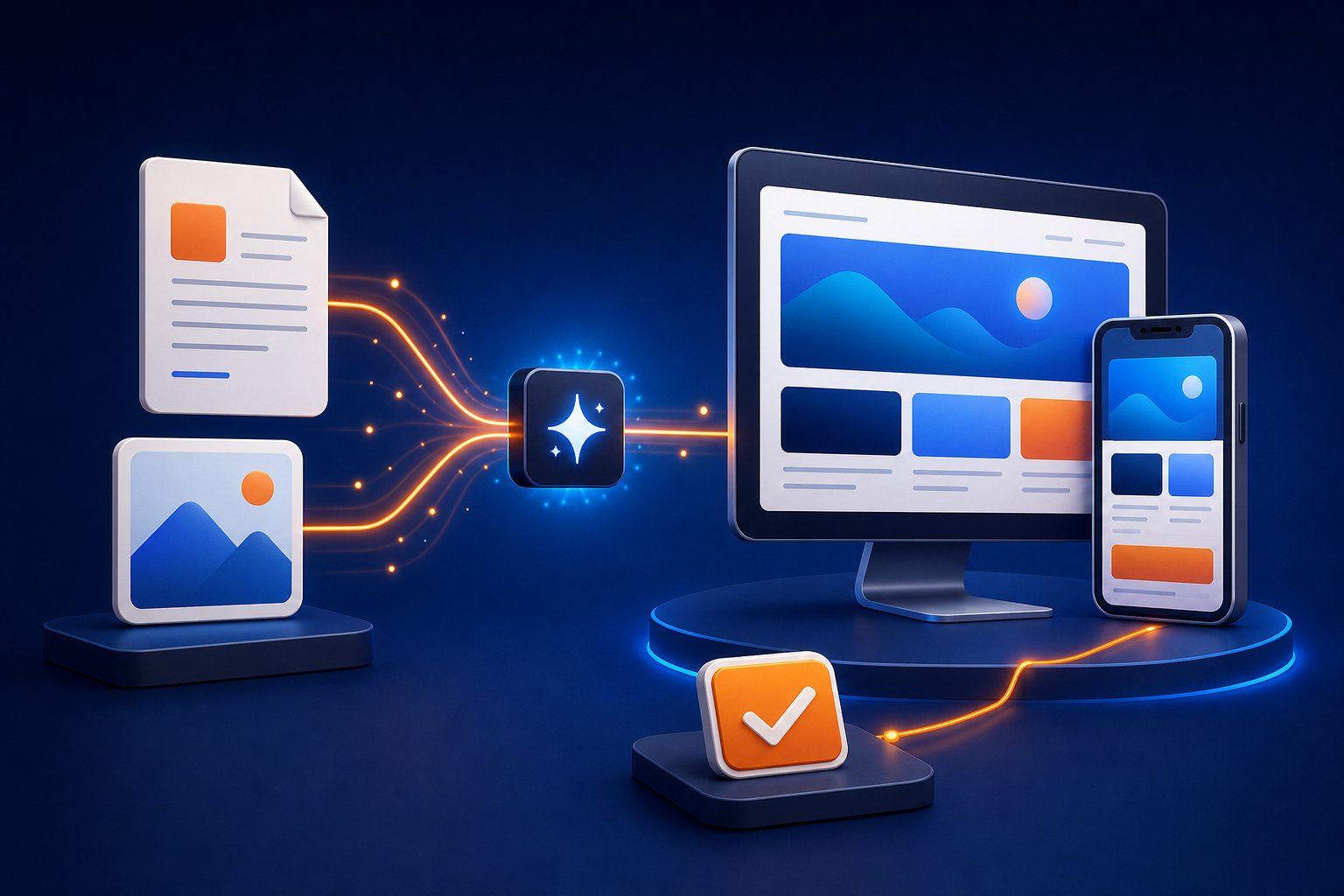 AI Website Design & Prototype technology service illustration