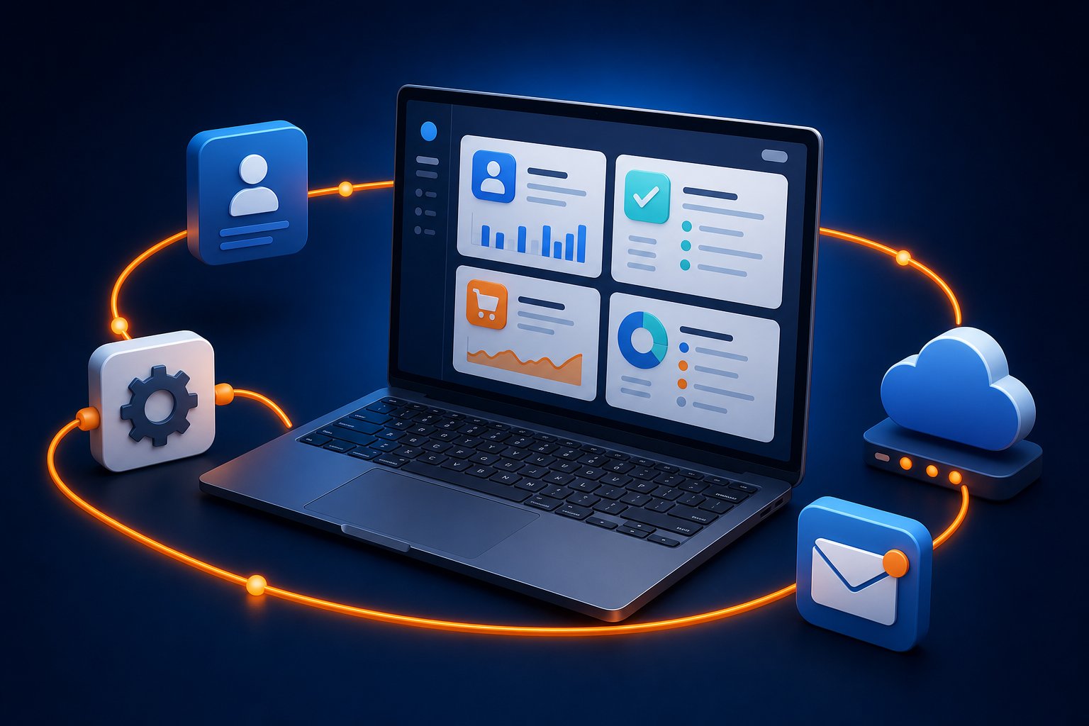 Integrated operations dashboard for a smaller business