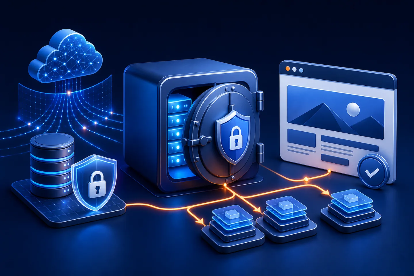 Encrypted website backups, SSL security, protected databases, and recovery copies