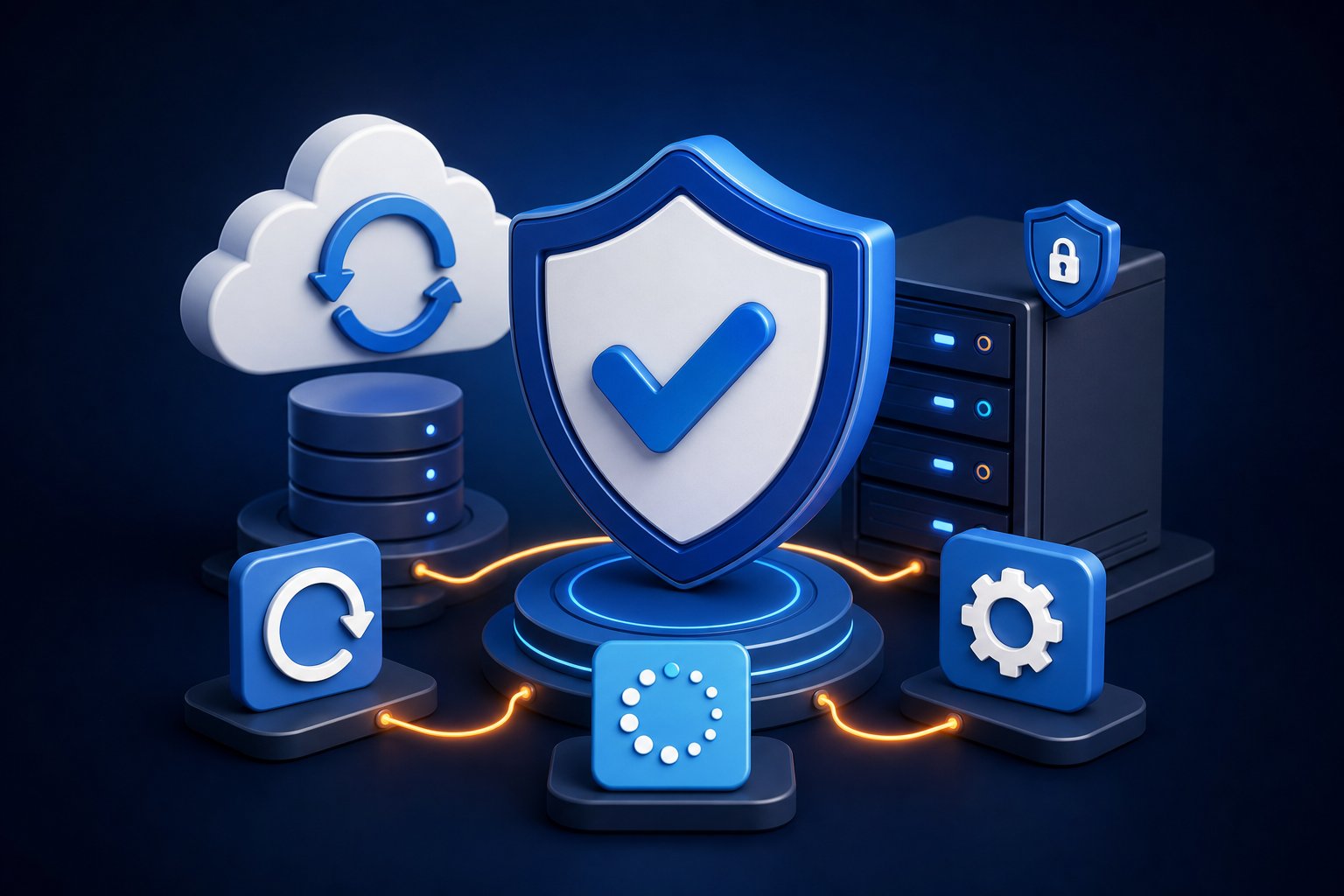 Security, Backup & Maintenance technology service illustration