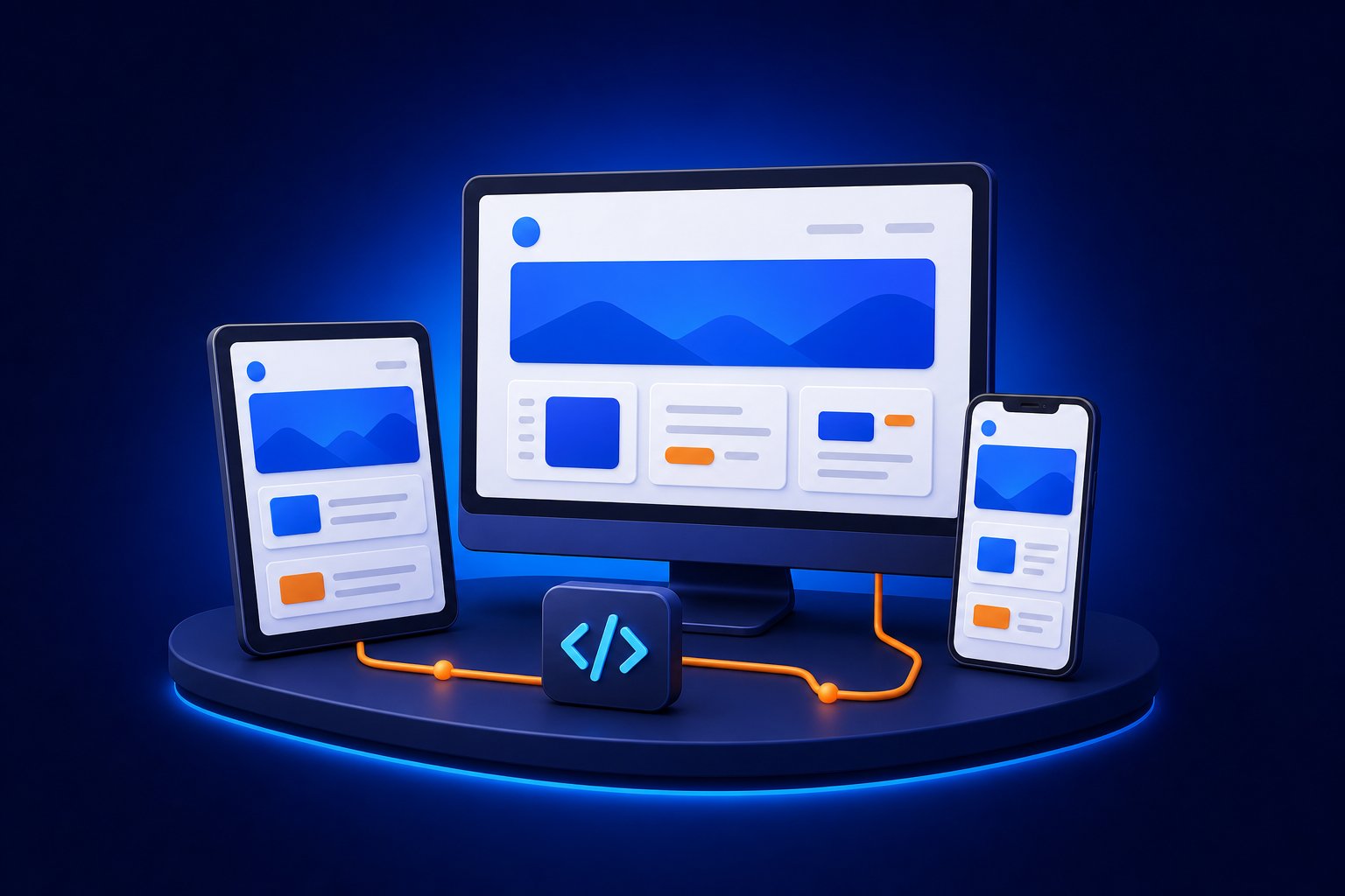 Website Design & Development technology service illustration